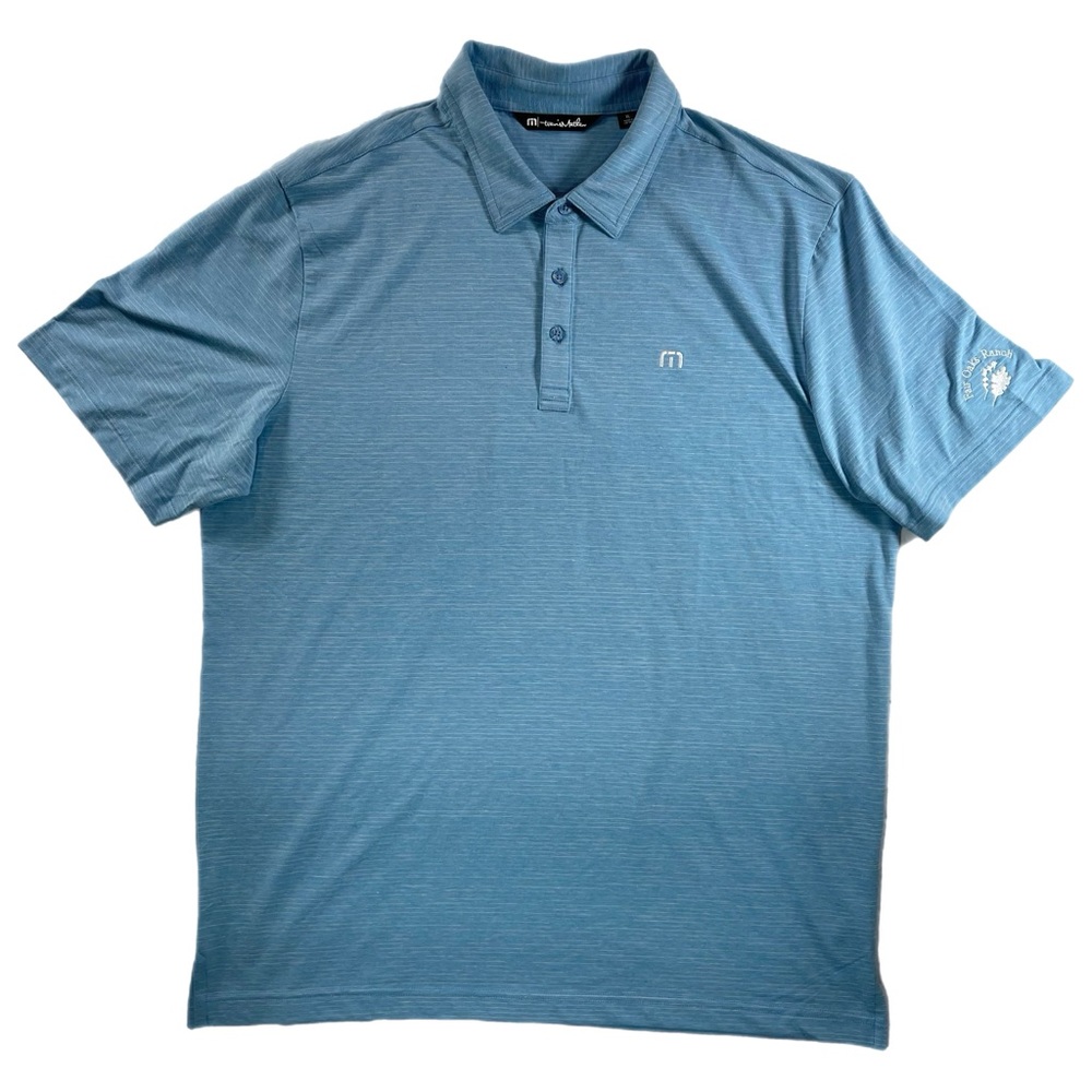 Travis Mathew Polo Shirt Mens Extra Large Blue Heather Performance Golf Stretch
